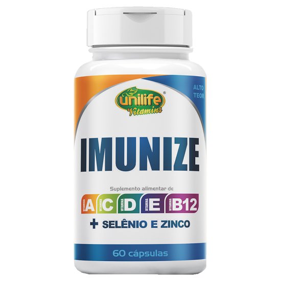 Imunize Selênio Zinco e Vitaminas A C D E B12 Alto Teor 60 cápsulas de 600mg