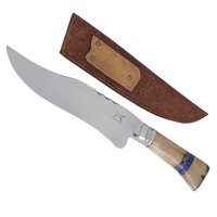Faca Bowie Forjada 9' Integral Aço Inox 420C Cabo Osso Artesanal Churrasco