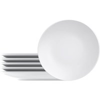 Jogo Prato de Sobremesa 6 Peças Porcelana Tramontina Leonora Branco Raso 19cm