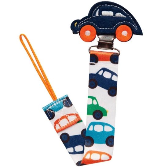 Prendedor de Chupeta com Cordinha para Bico de Bebê Carrinhos Buba Azul 11408556