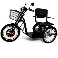 Triciclo Elétrico 800W Com Cadeira Giratória Alarme Farol Ré FIT Preto