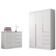 Guarda Roupa e Comoda Infantil Eloa 5 portas 8 Gavetas Phoenix Baby