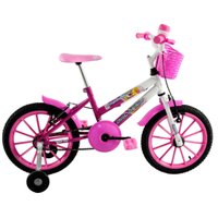 Bicicleta Infantil Aro 16 Milla com Cestinha cor Pink