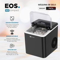 Máquina de Gelo 12kg EOS Ice Compact EMG04P Preto