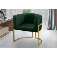 Poltrona para Sala Decorativa Tamires Base Ferro Veludo Verde Adonai Estofados