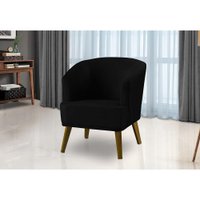Poltrona Para Sala Decorativa Thais Suede Preto Adonai Estofados