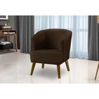 Poltrona Para Sala Decorativa Thais Suede Marrom Adonai Estofados