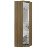 Modulo Guarda Roupa Canto Eucamoveis Paris 1 Porta Com Espelho - Avelã