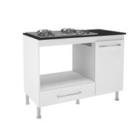 Balcão para Cooktop 105 cm Indekes 6086-491 - Branco com Preto