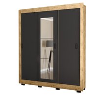 Guarda Roupa Araplac Freijo/Carbono 3 Portas Com Espelho
