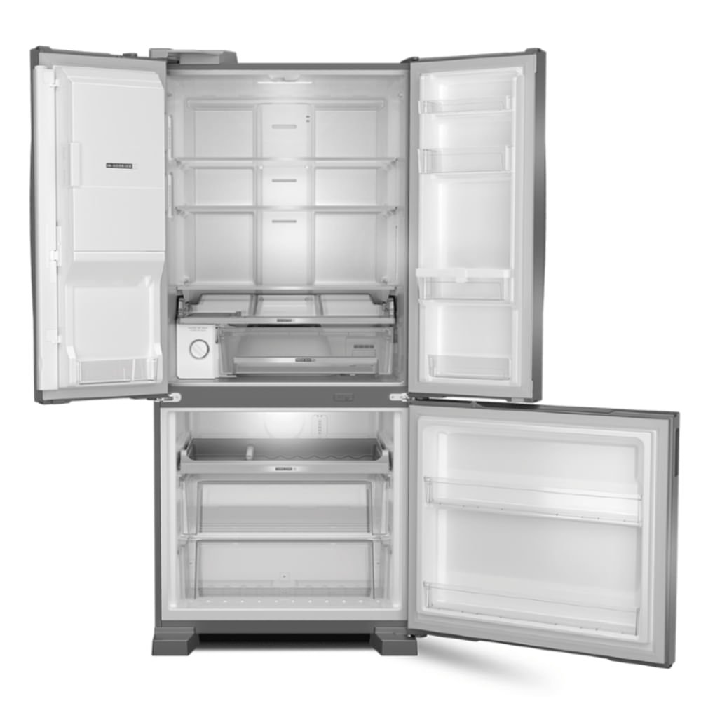 Geladeira Brastemp Frost Free French Door Água e Gelo na Porta 515 litros cor Inox - BRH85AK