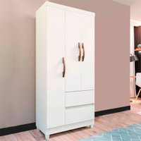 Guarda-Roupa 3 Portas 2 Gavetas Lisboa Plus Imop Branco