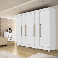 Guarda Roupa Casal Londres 6 Portas 4 Gavetas  Imop Branco