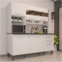 Cozinha Alexia com Espelho 6 Portas MDF e MDP Imop Branco Neve