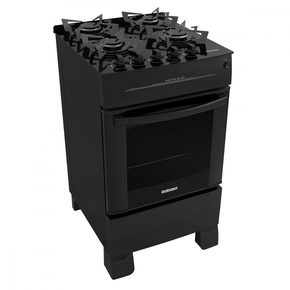 Fogão 4 Bocas Itatiaia Electra Glass Preto Mesa em Vidro – Bivolt – 3700000231