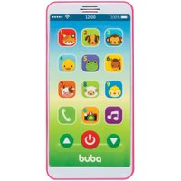 Baby Phone Celular de Brinquedo Educativo com Sons 14cm Buba Rosa