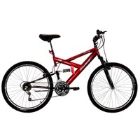 Bicicleta Aro 26 18V Full Suspention Max 260 Vermelho