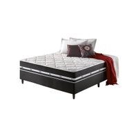 Cama Box Casal Preto + Colchão Molas Ensacadas Los Angeles 138x188x63cm