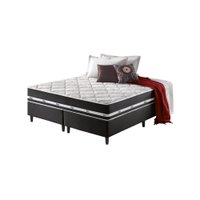 Cama Box King Preto + Colchão Molas Ensacadas Los Angeles 193x203x63cm