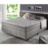 Cama Box Casal Bege + Colchão Molas Ensacadas Alabama 138x188x61cm