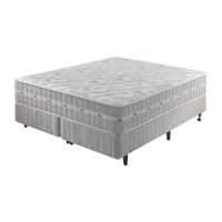 Cama Box Queen Bege + Colchão Molas Ensacadas Alabama 158x198x61cm