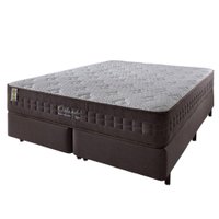 Cama Box King + Colchão Molas Ensacadas Orlando 193x203x67cm Marrom