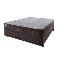 Cama Box Casal + Colchão Molas Ensacadas Orlando 138x188x67cm Marrom