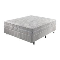 Cama Box Casal Bege + Colchão Molas Ensacadas Alabama 138x188x69cm
