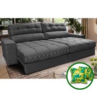 Sofá Retrátil e Reclinável 2,12m Molas Ensacadas Cama inBox Brasil Velusoft Cinza