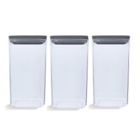 Kit 3 Potes Herméticos 1,5L cada Plasvale Plástico Porta Mantimentos Condimentos Transparente