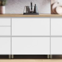 Balcão de Cozinha Rainha Nesher MDF com 1 Porta Basculante e 1 Gaveta Branco Nature