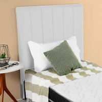 Cabeceira Estofada Para Cama Box Solteirão 101cm Branco BF Colchões