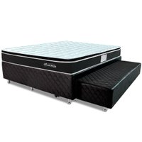 Cama Box Auxiliar Casal com Pillow Top Espuma Viscoelástica da Nasa e Molas Superlastic 138x188x58cm MaxSleep BFColchões