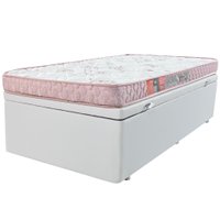 Cama Box Baú Solteiro Colchão Espuma Selada Antialérgico Infantil 88x188x57cm BF Colchões