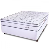 Cama Box Casal Colchão Molas Ensacadas com Pillow e Box Courvin BF Colchões