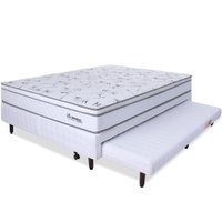 Cama Box Casal com Cama Auxiliar Mais Colchão Molas Ensacadas com Pillow 138x188x55 cm BF Colchões