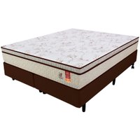 Cama Box King Colchão Molas Ensacadas Mais Box Microfibra 193x203x57cm BF Colchões