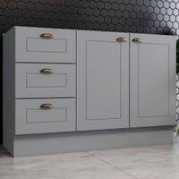 Balcão de Cozinha Americana 2 Portas 3 Gavetas Branco HP C353 - Henn