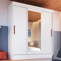 Guarda-Roupa Solteiro Marselha 3 Portas 2 Gavetas com Espelho