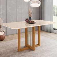 Mesa de Madeira Natalí com Vidro SC71