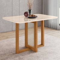 Mesa de Madeira Natalí com Vidro SC73
