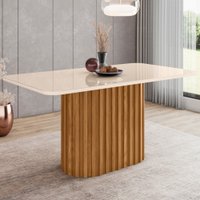 Mesa de Madeira Solana com Vidro SC68