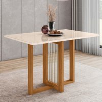Mesa de Madeira Natalí com Vidro SC74