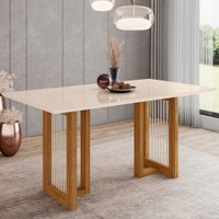 Mesa de Madeira Yara com Vidro SC78