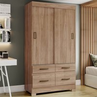 Guarda-Roupa Solteiro 2 Portas de Correr 4 Gavetas BE25