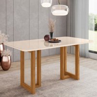 Mesa de Madeira Yara com Vidro
