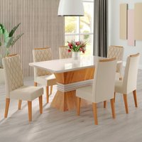 Mesa de Jantar 6 Lugares Nashville com Vidro