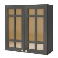 Armário Aéreo Cozinha 80 Cm 2 Portas 2 Prateleiras com Vidro 6171.18
