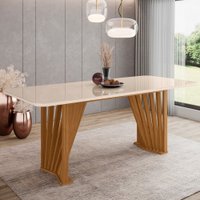 Mesa de Madeira Adriana com Vidro SC46