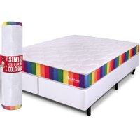Cama Box King Com Colchão D33 A Vácuo Ortopédico Espuma Certificada 193x203x51cm BF Colchões
